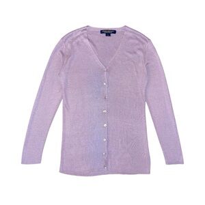 Brooks Brothers Cardigan Sweater Women’s‎ Small 100% Silk Purple Mauve Vintage